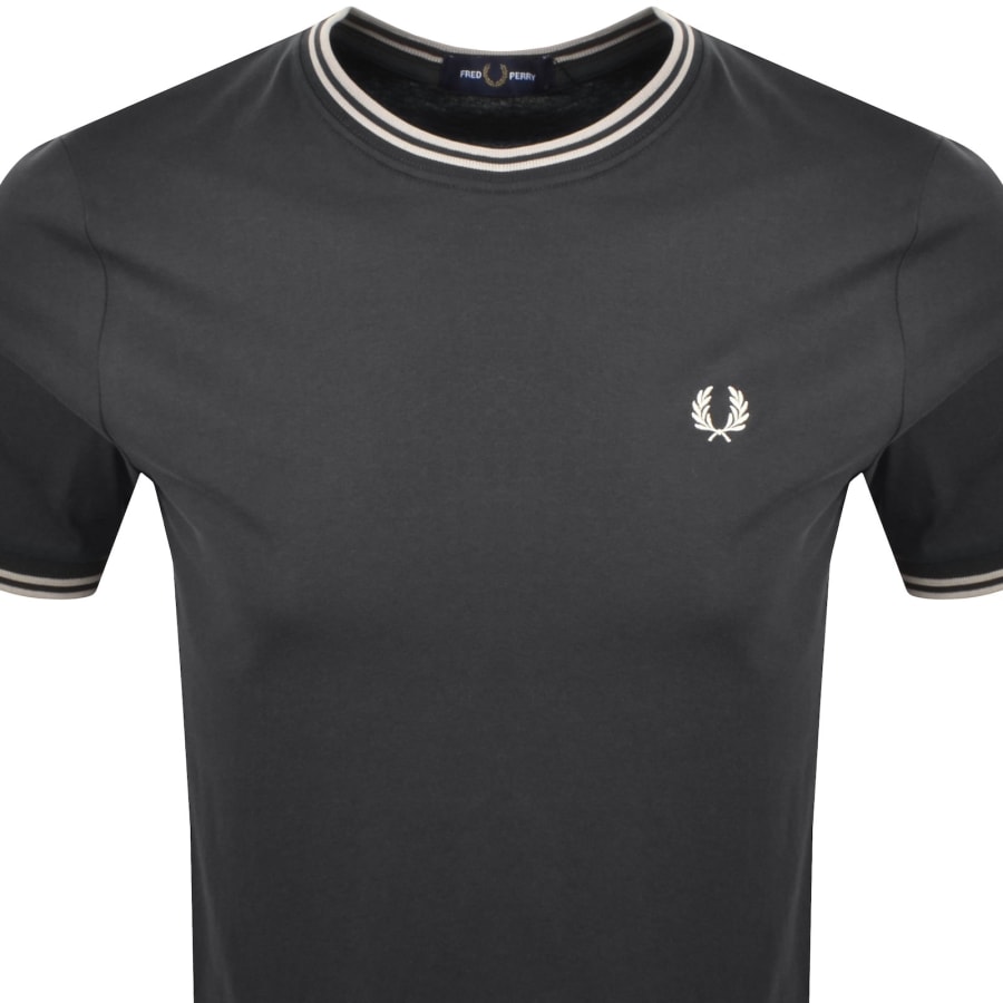 Fred Perry Twin Tipped Short Sleeved T Shirt Grey | Mainline